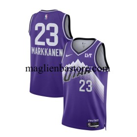 Maglia NBA Utah Jazz Lauri Markkanen 23 Nike 2023-2024 City Edition Viola Swingman - Uomo
